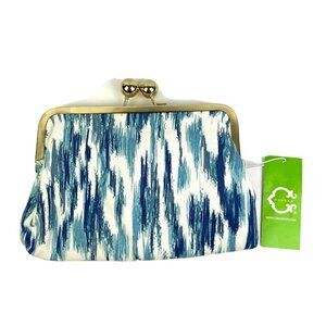 C. Wonder Ikat Clutch Bag Watercolor Kiss Lock Small Handbag Purse Brand New